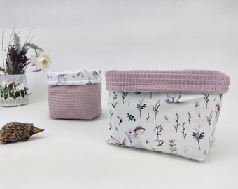 Handmade container for the changing table, organizer for the changing table, basket for cosmetics, diaper basket