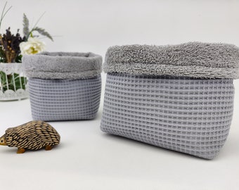 Handmade container for the changing table, organizer for the changing table, basket for cosmetics, diaper basket