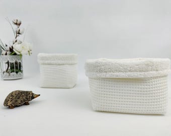 Handmade container for the changing table, organizer for the changing table, basket for cosmetics, diaper basket