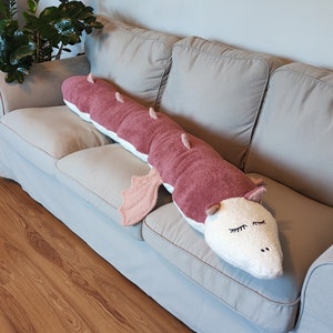 Dragon pillow, dragon decorative pillow, large dragon, soft dragon, personalized pillow, pillow with name, gift for a boy, gift for a girl