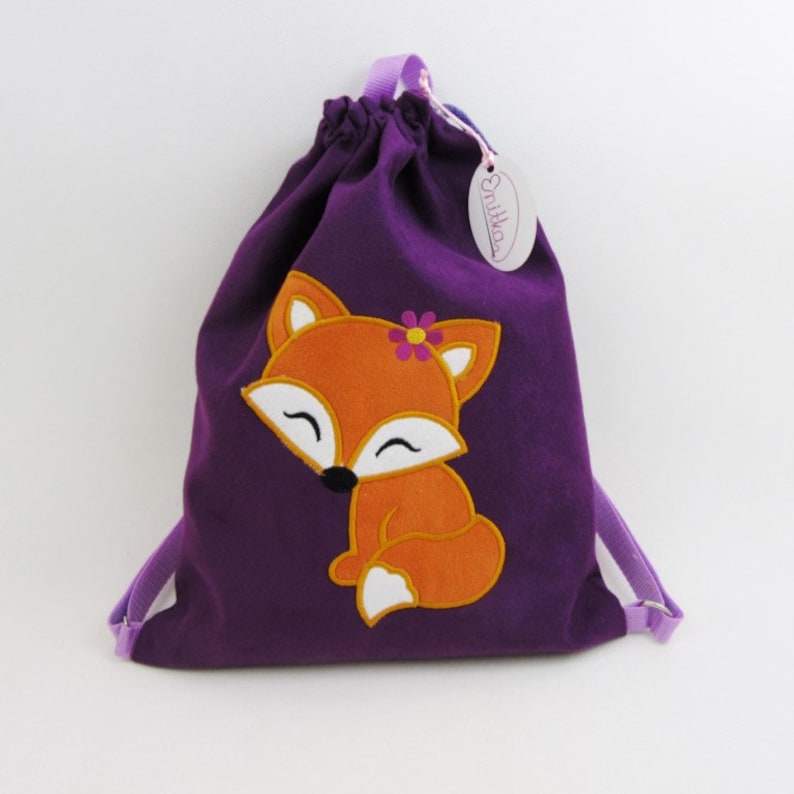 Backpack with fox personalized backpack gift for a girl backpack with a name bag with a name personalized gift