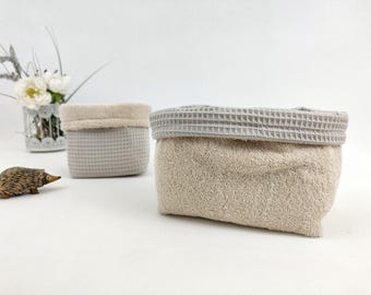 Handmade container for the changing table, organizer for the changing table, basket for cosmetics, diaper basket