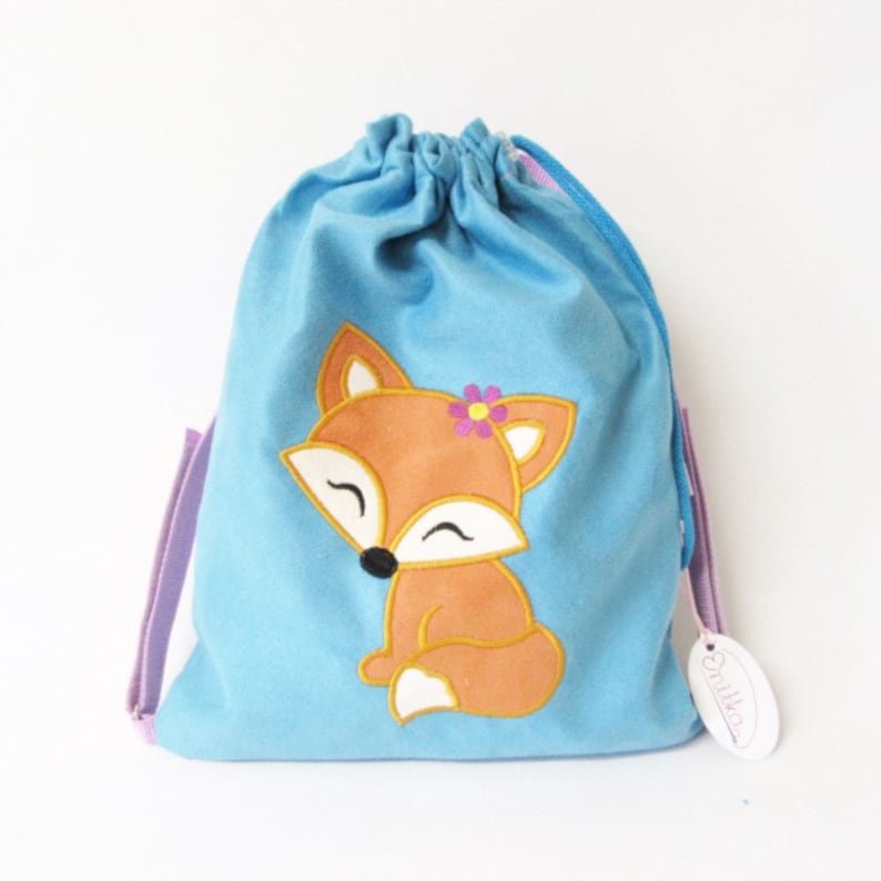 Backpack with fox personalized backpack gift for a girl backpack with a name bag with a name personalized gift
