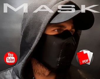 Leder Biker Maske Schnittmuster, Filter Maske (Digital PDF)