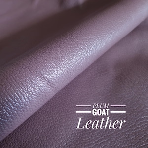 PLUM Italian Goat Leather Hide for Crafts and DIY Projects - Premium Soft and Supple Skin Leather