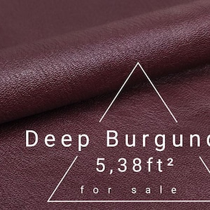 Burgundy Bordo Italian Goat Leather Hide for Crafts and DIY Projects - Premium Soft and Supple Skin Leather