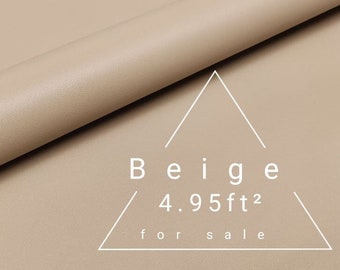 Beige Italian Nappa Goat Leather Hide for Crafts and DIY Projects - Premium Soft and Supple Skin Leather