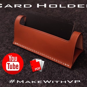 Minimalist leather card holder idea for corporate orders digital PDF, Pattern leather wallet