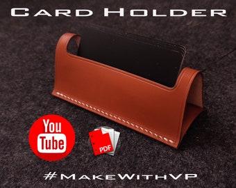 Minimalist leather card holder idea for corporate orders digital PDF, Pattern leather wallet