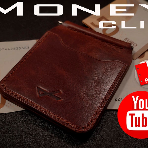 Money clip leather wallet digital PDF, Pattern leather money clip