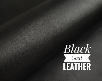 Mate Black Italian Goat Leather Hide for Crafts and DIY Projects - Premium Soft and Supple Skin Leather