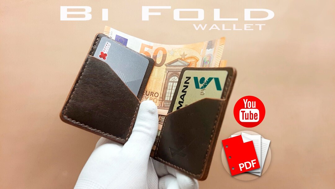 Minimalist Leather Bifold Wallet Digital PDF, Pattern Leather Wallet - Etsy