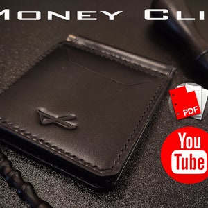 Money clip leather wallet digital PDF, Pattern leather money clip