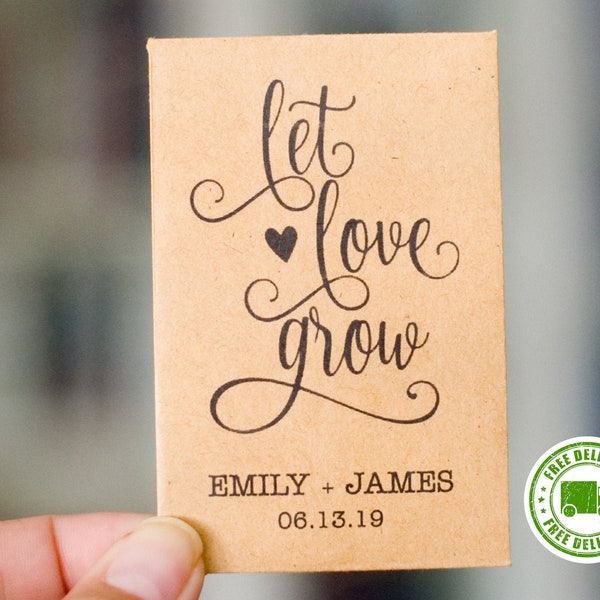 Let Love Grow Seed Packets, Custom Seed Packets, Wedding Favors, Custom Seed Favors, Party Favors, Christmas Favors, seed packets
