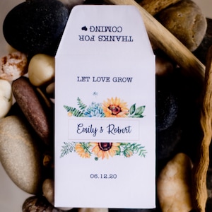 Pacchetti di semi di girasole, bomboniere di semi di girasole, bomboniere, bomboniere personalizzate, bomboniere, busta di semi Kraft, pacchetti di semi