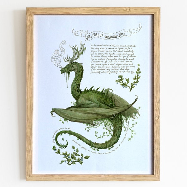 Forest dragon | Art print | Wall decoration | Poster