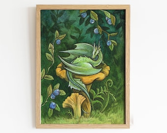 Chillin on the mushroom | art print | poster | wall decoration