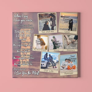 When I say I Love You more - custom canvas wall art with your photos! Great Wedding Gift, Valentine&#39;s Day Gift, Mother&#39;s Day Gift or anytime