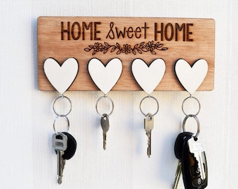 Home Seet Home wooden Home key holder shelf laser cut files,  Key Hanger, Wall Key Rack, Wall Key Holder, Key Holders, wooden Key Rack SVG