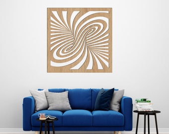 Optical Illusion Wall Decor, Laser Cut Panel SVG, CNC Template (Digital Download)