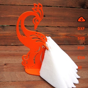Holz Pfau Serviettenhalter Laser cut , Pfau Serviettenhalter svg, Küche Orgnizer Laser cut, Tisch Hochzeit Pfau Serviettenhalter