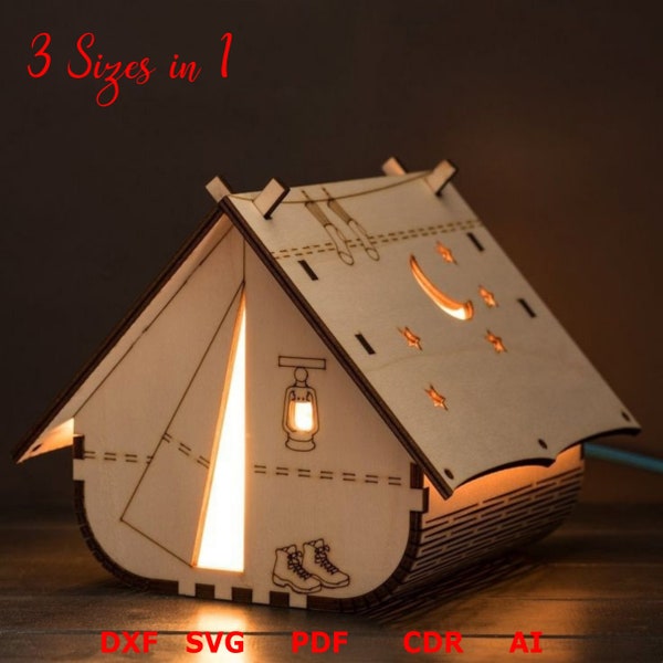 Wooden Outdoor light Night lamp laser cut , Vector projects for CNC router and laser cutting, cnc Cut Vector, 3mm 4mm 5mm DXF svg files