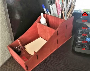 wooden Desktop organizer laser cut/ wooden desktop organizer svg file / Wooden Organizer storage svg cricut Organizer vector laser cut