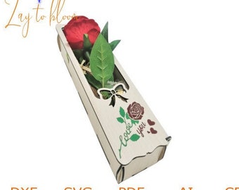DXF files for laser Wooden roses, flowers and gift box, Vector projects for CNC router and laser cutting, cnc Cut Vector, Plywood 3mm