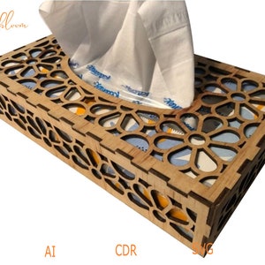 Wooden Tissue Box Napkin Holder laser cut SVG DXF,Tissue Box organizer vector file SVG , cnc Cut Vector, Plywood 3mm