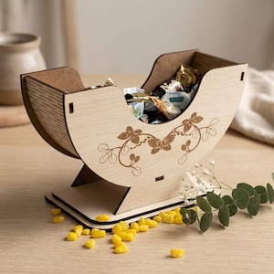 Bol à bonbons en bois découpé au laser, bol à bonbons en bois découpé au laser, vase en bois pour bonbons (SVG), sous-verre « faim » découpé au laser (3 mm)