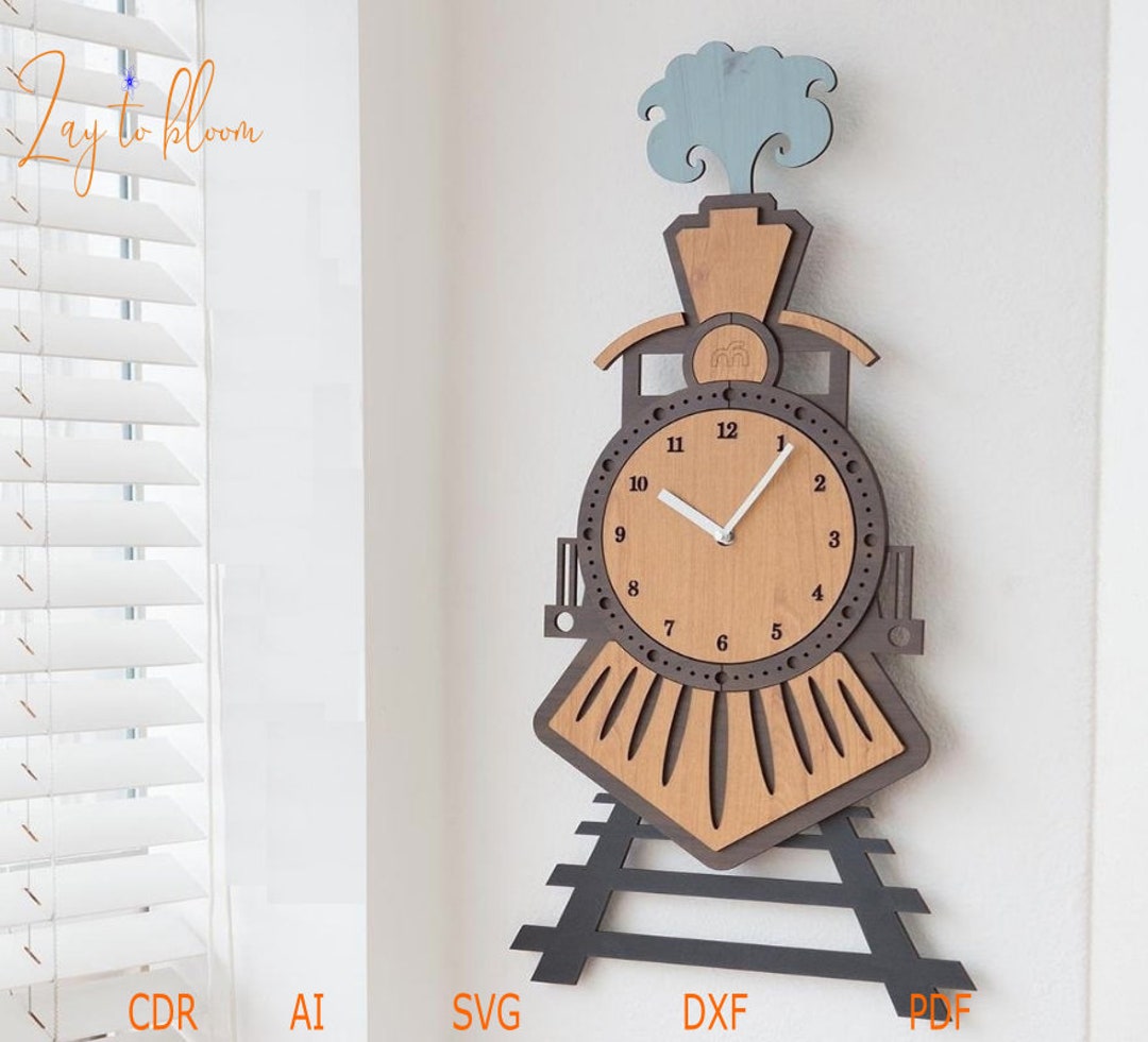 DXF Files for Laser Wooden Wall Clock , Vector Projects for CNC Router