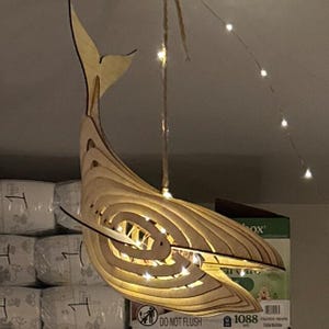 Wooden Whale Lamp , Vector projects for CNC router and laser cutting, pdf cnc Cut Vector, dxf svg file lamp cut laser router, light decor