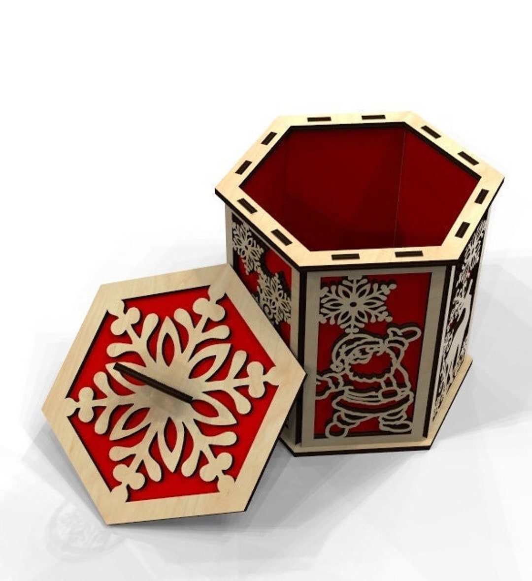 Wooden Christmas Gift Box Laser Cut, Snowman Gift Box for Christmas SVG