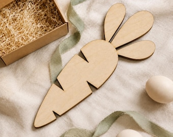 Zanahoria cortada con láser SVG DXF Clip art de verduras de Pascua Glowforge Cricut Descarga digital