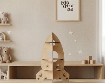 Nursery Room Shelf Rocket Design, CNC Laser Cut Files in Multiple Formats