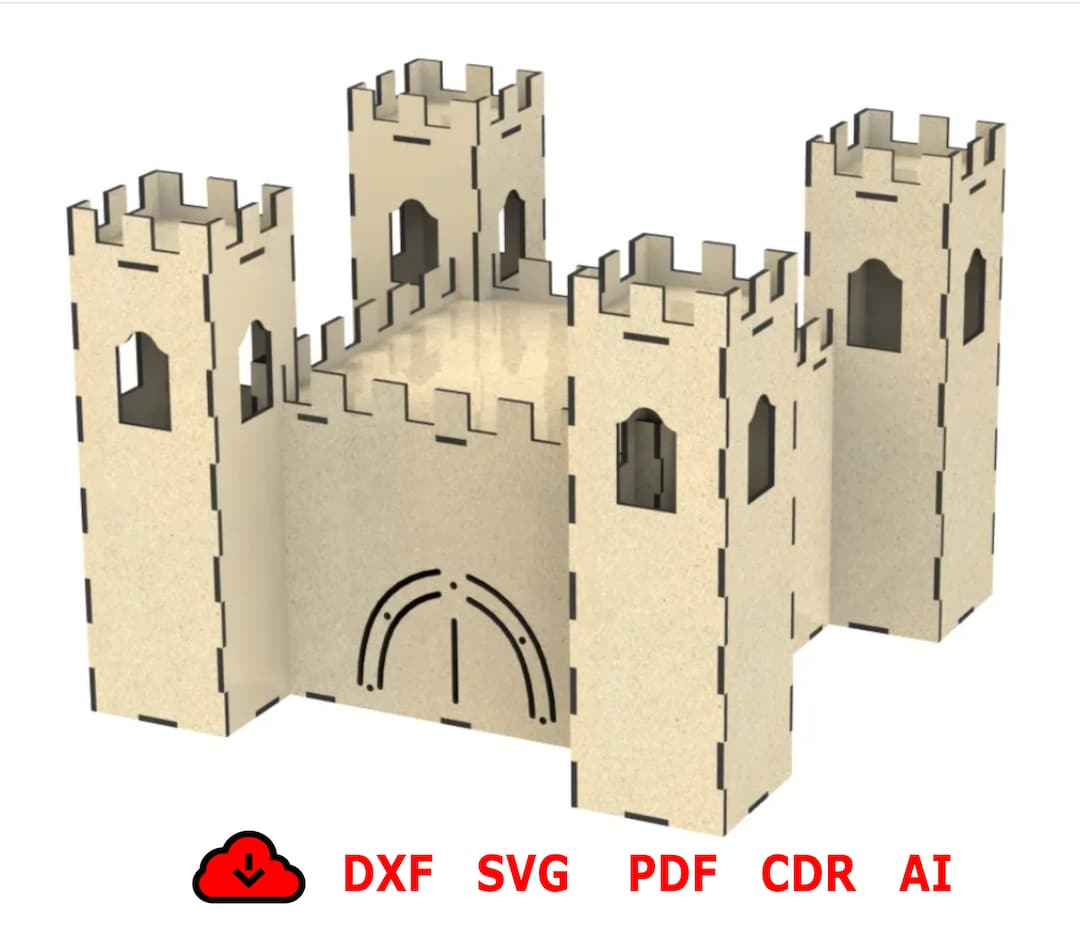 Wooden Castle Laser Cut, Laser Cut Knights Castle, Build Your Own