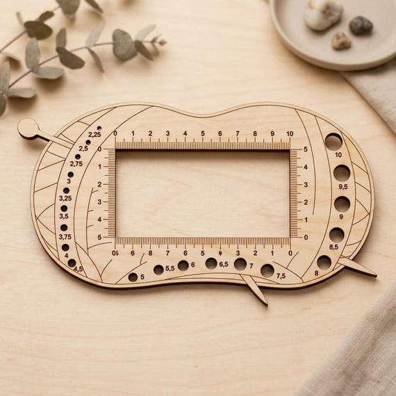 Knitting Gauge Ruler Laser Cut File, 3mm MDF SVG