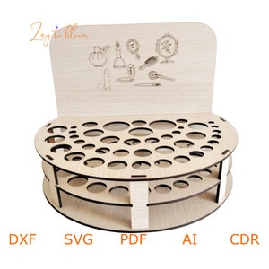 Fichiers DXF pour laser Organisateur de stockage de maquillage en bois, Projets vectoriels pour routeur CNC et découpe laser, Fichier svg, Vecteur de coupe cnc, Contreplaqué 3mm