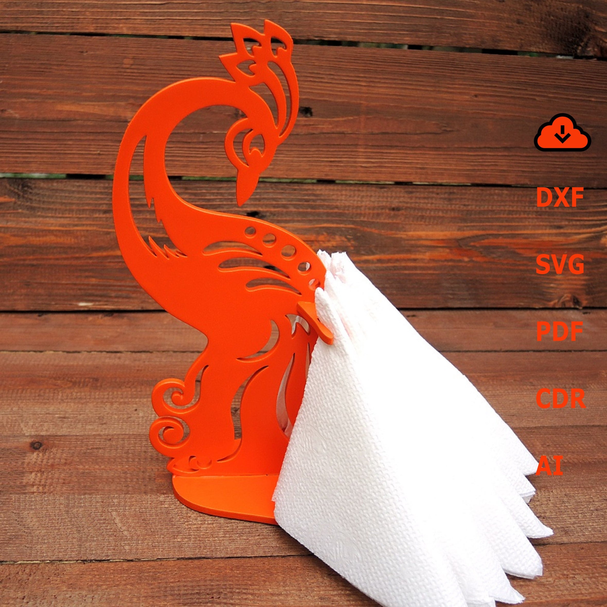 Wooden Peacock Napkin Holder Laser Cut Peacock Napkin Holder Svg Kitchen Orgnizer Laser Cut Table Wedding Peacock Napkin Holder Etsy