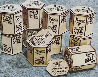 DXF files 4mm 3mm for laser Wooden box for honey jar , Vector projects for CNC router and laser cutting, svg File, cnc Cut Vector