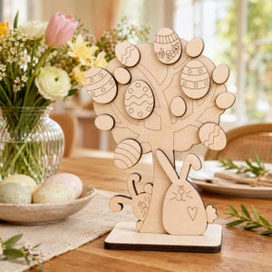 Decorazione per albero di Pasqua tagliata al laser, file vettoriale per fresatrice CNC (download digitale)