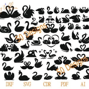 50 Schwan SVG, Schwan Schnittdatei, Schwan Vektor, Schwan Svg, Schwan Svg, Schwan Clipart, Schwan Silhouette, Prinzessin Bastelmuster
