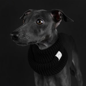Hand knitted Snood for Italian Greyhounds and Whippets | Black