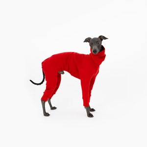 Warm & Soft Jumpsuit for Italian Greyhounds and Whippets | Beautiful Red
