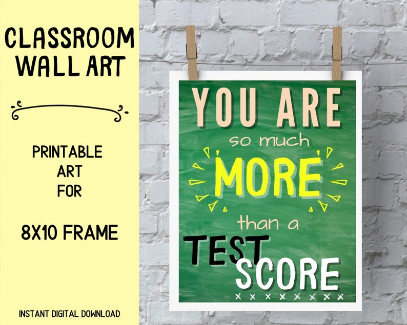 Classroom Inspiration Wall Art / Printable / More Than a Test Etsy
