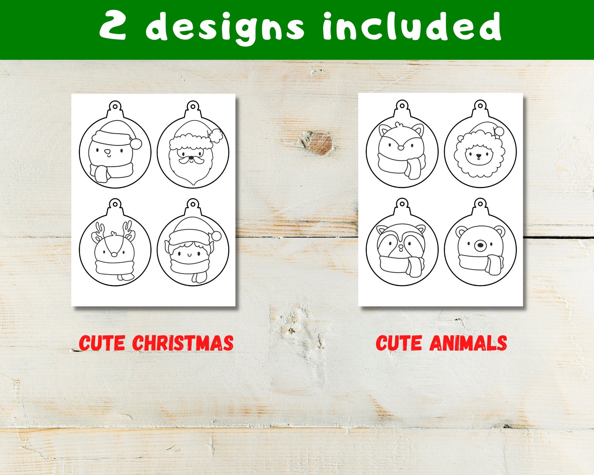 Printable Christmas Craft / 3D Ornaments / Holiday Craft / Coloring