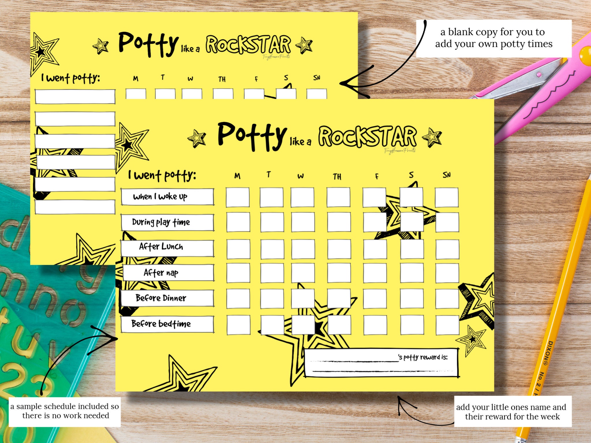 Printable Potty Training Chart: Potty Like a Rockstar - Etsy