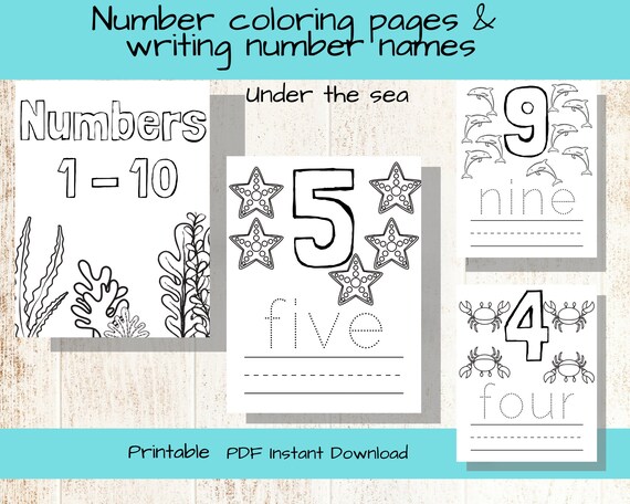 Coloring sheets numbers 1-10