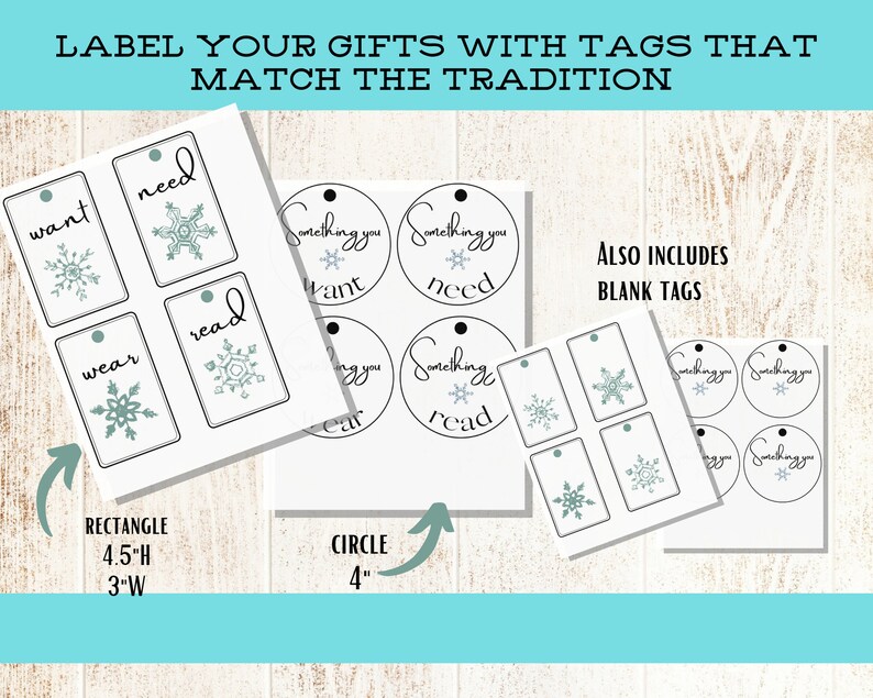 4 Gift Rule Christmas Printable / Printable Christmas List / Holiday ...