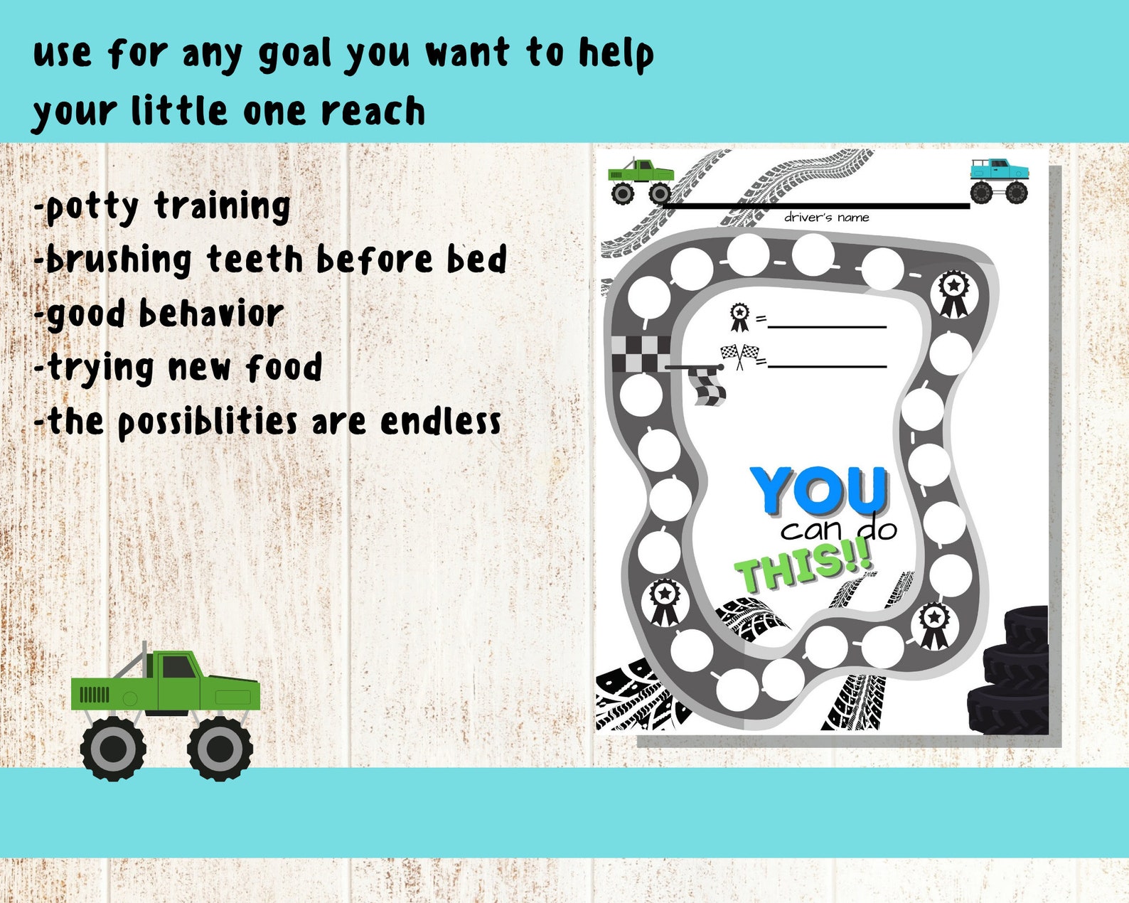 Incentive Chart Monster Trucks Style 2 / Kid's Printable / - Etsy